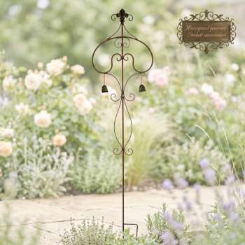 Bezaubernder Gartenstecker Navia mit zwei Glocken ca. 140 cm - Gartendekoration